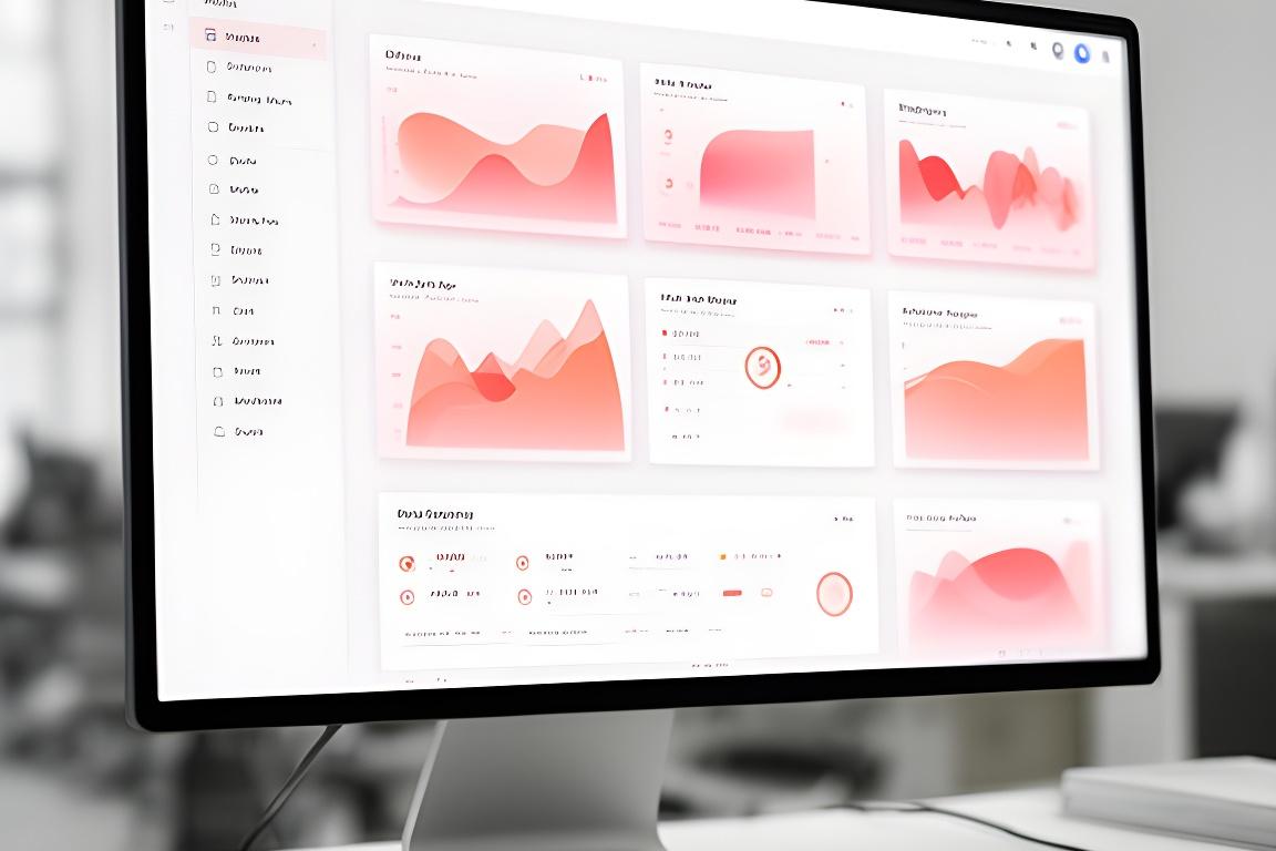 Interactive SaaS dashboard on a desktop screen with tabbed plan views, progress bars, and live charts in a tidy workspace